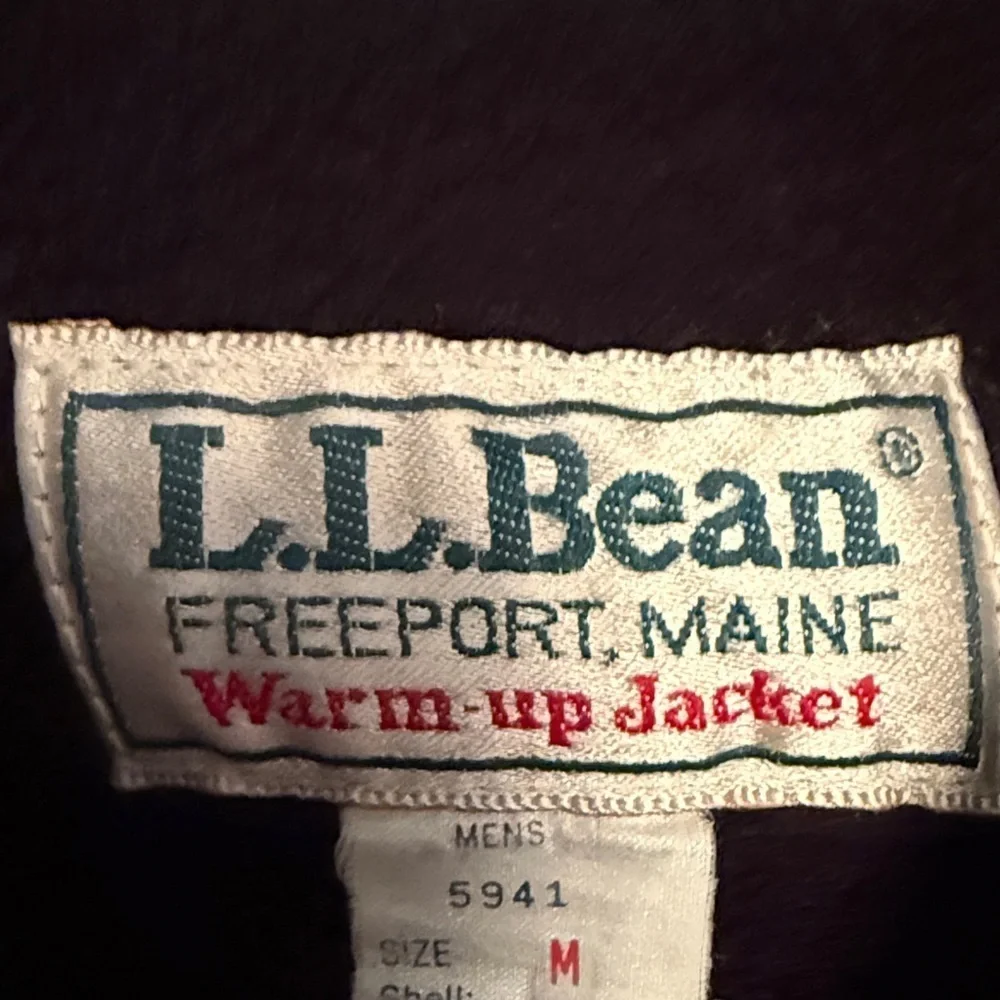 Vintage L.L. Bean Warm Up Jacket 5941 Men’s Small Nylon Fleece Lined USA 90s